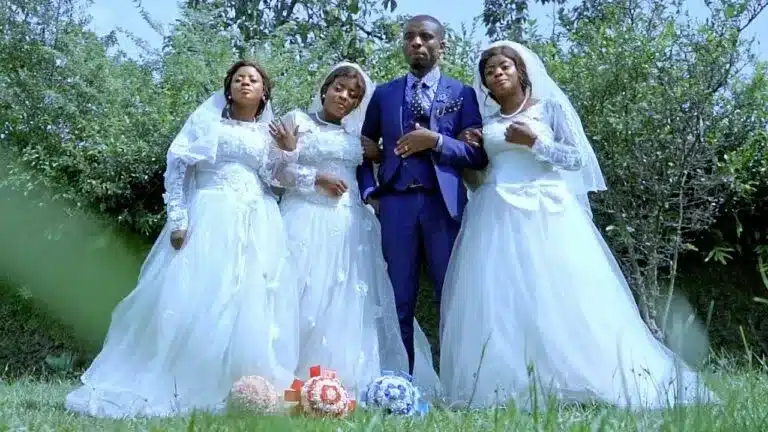 luwizo married identical triplet sisters natalie nadege and natasha in congo on saturday photo by afrimax english