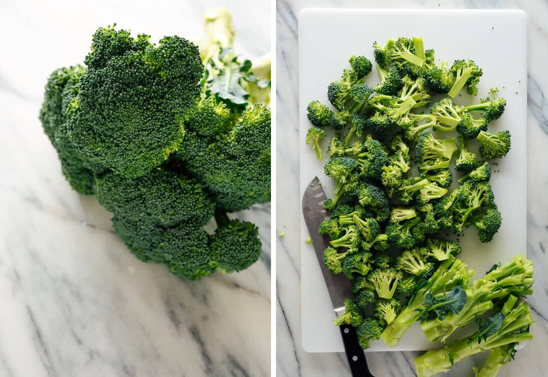 raw broccoli sliced