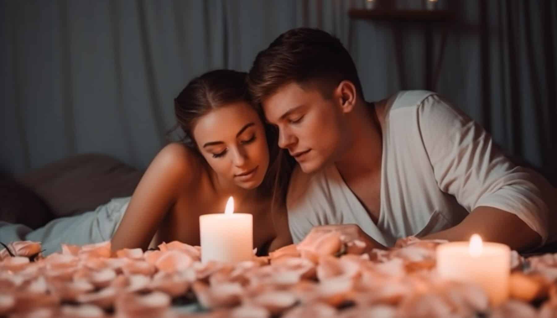 two people relax by candlelight enjoying togetherness generated by ai 24640 81656