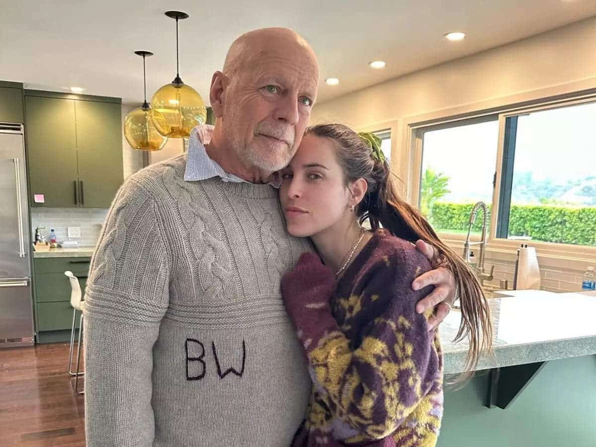 bruce willis deeply embracing daughter at time of dealing with dementia