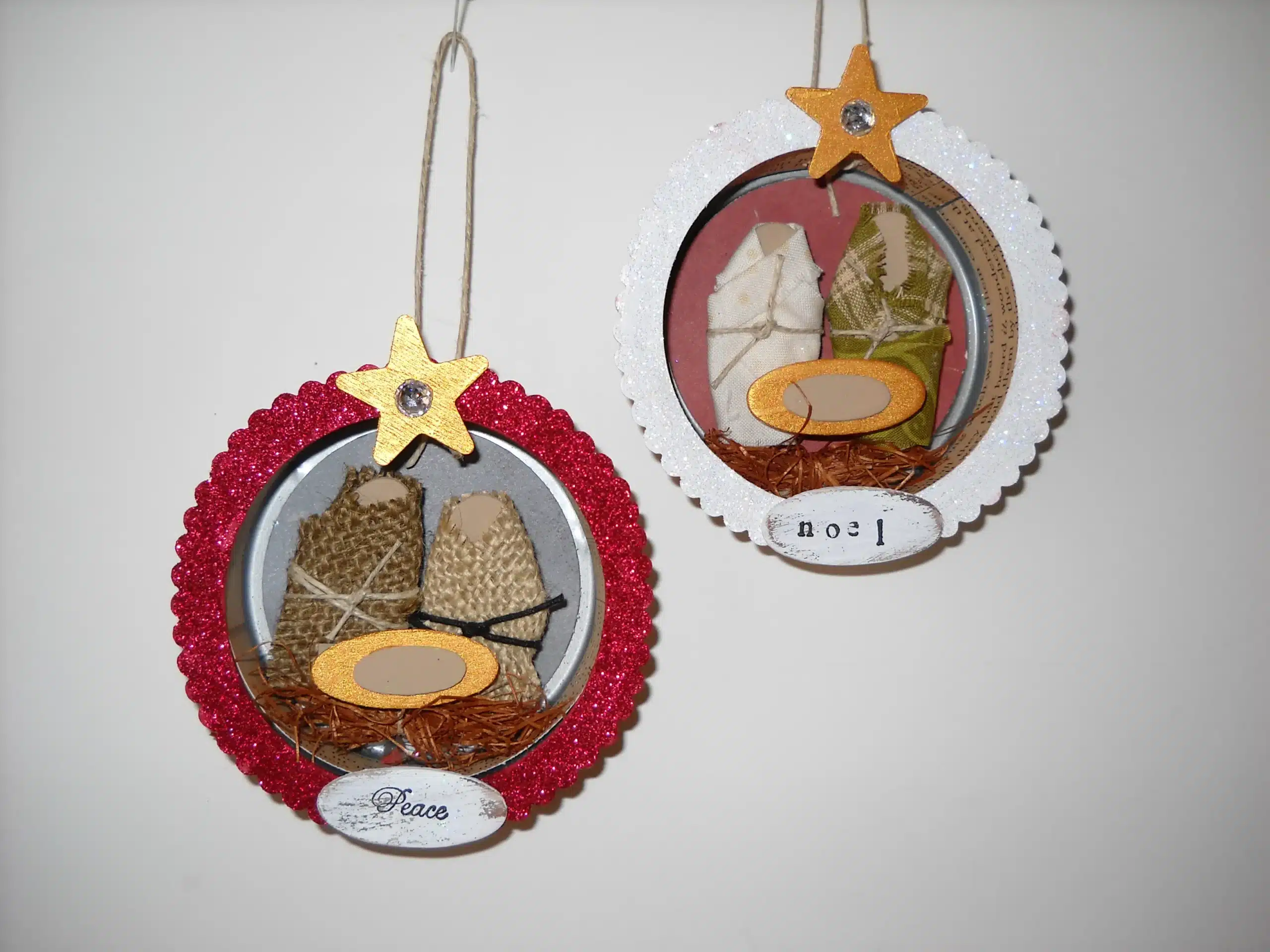 tuna can glitter ornaments scaled