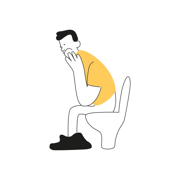 depositphotos 408149452 stock illustration man toilet constipated problems defecation